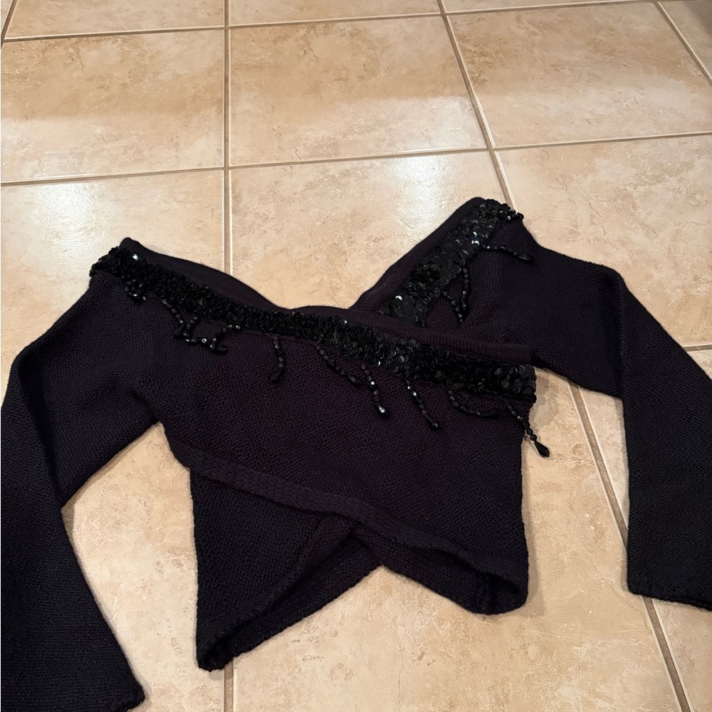 Moda International Black Off-Shoulder Sweater